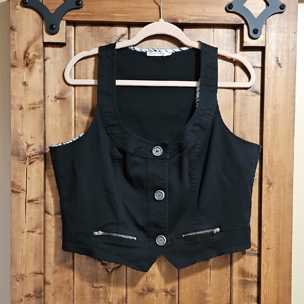 Revolution Ricki's Black Cotton Vest Size 14